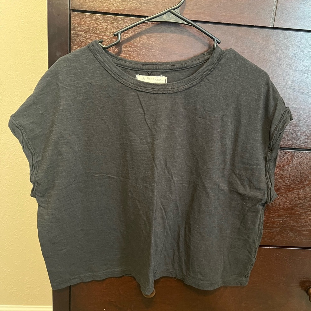 Free People Cropped Short Sleeve Top